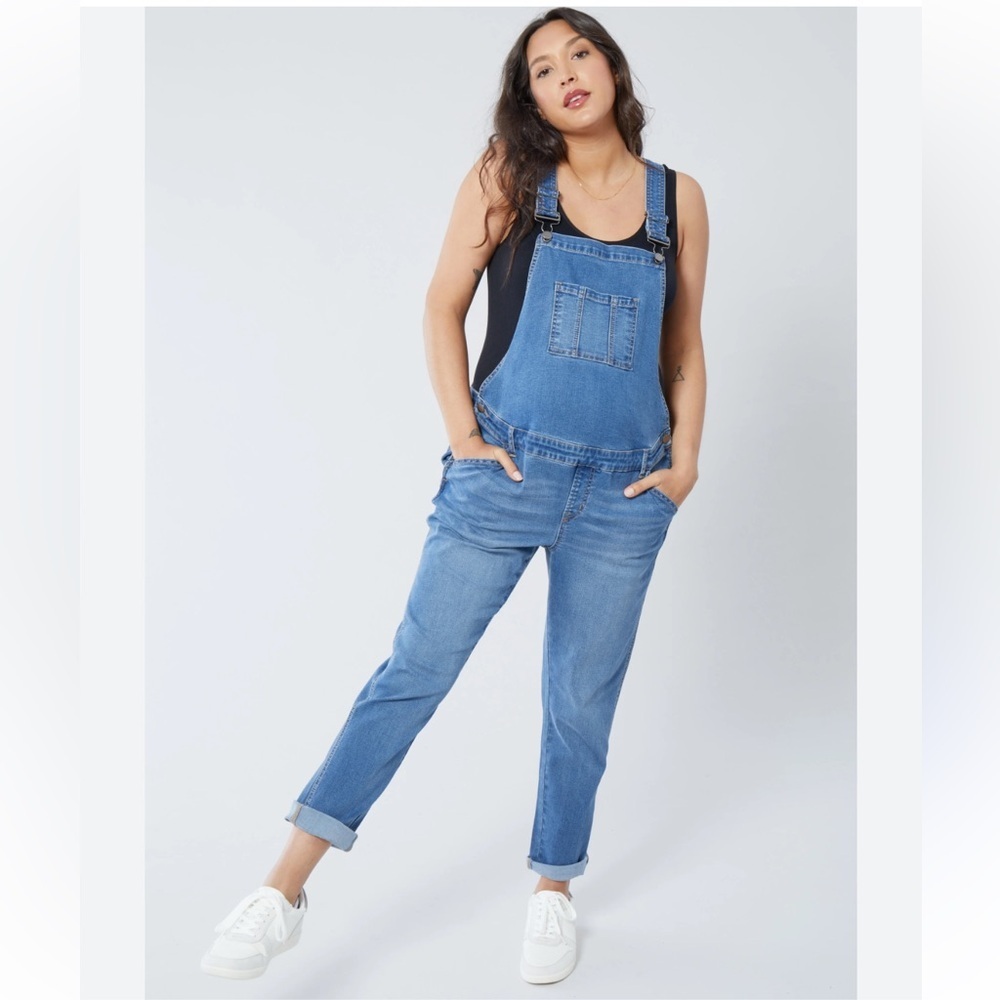 Ingrid + Isabel Maternity Denim Overalls, Size 6
